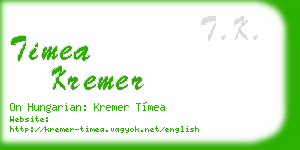 timea kremer business card