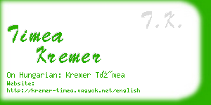 timea kremer business card